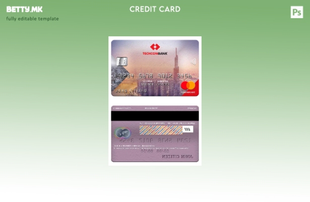 Шаблон за мастер картичка на мастер картички во модерен стил Виетнам Techcombank